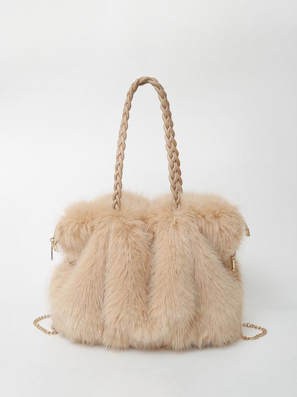 Elodie | Versatile Plush Velvet Shoulder Tote Bag