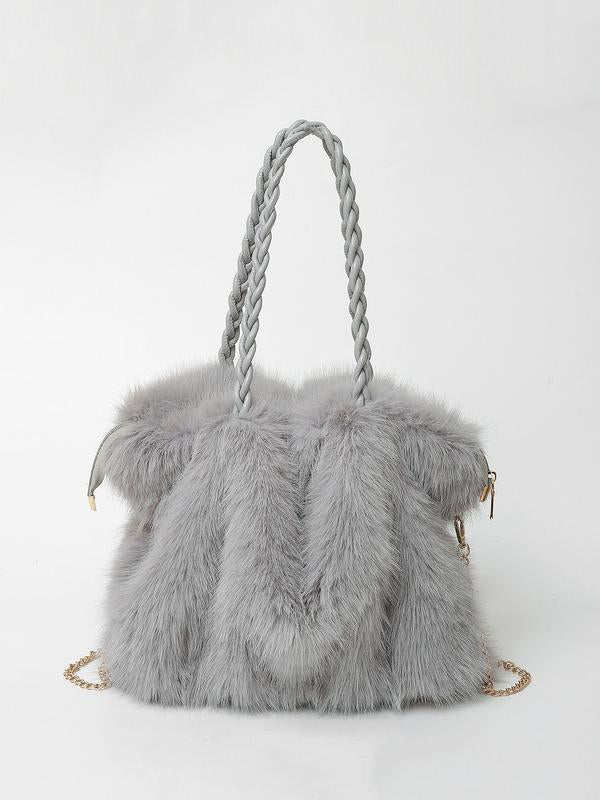 Elodie | Versatile Plush Velvet Shoulder Tote Bag