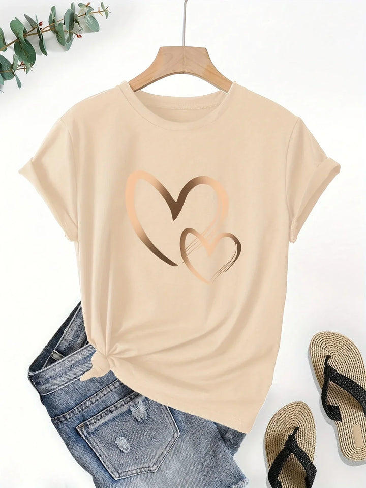 Larson | Casual T-Shirt With Heart Print