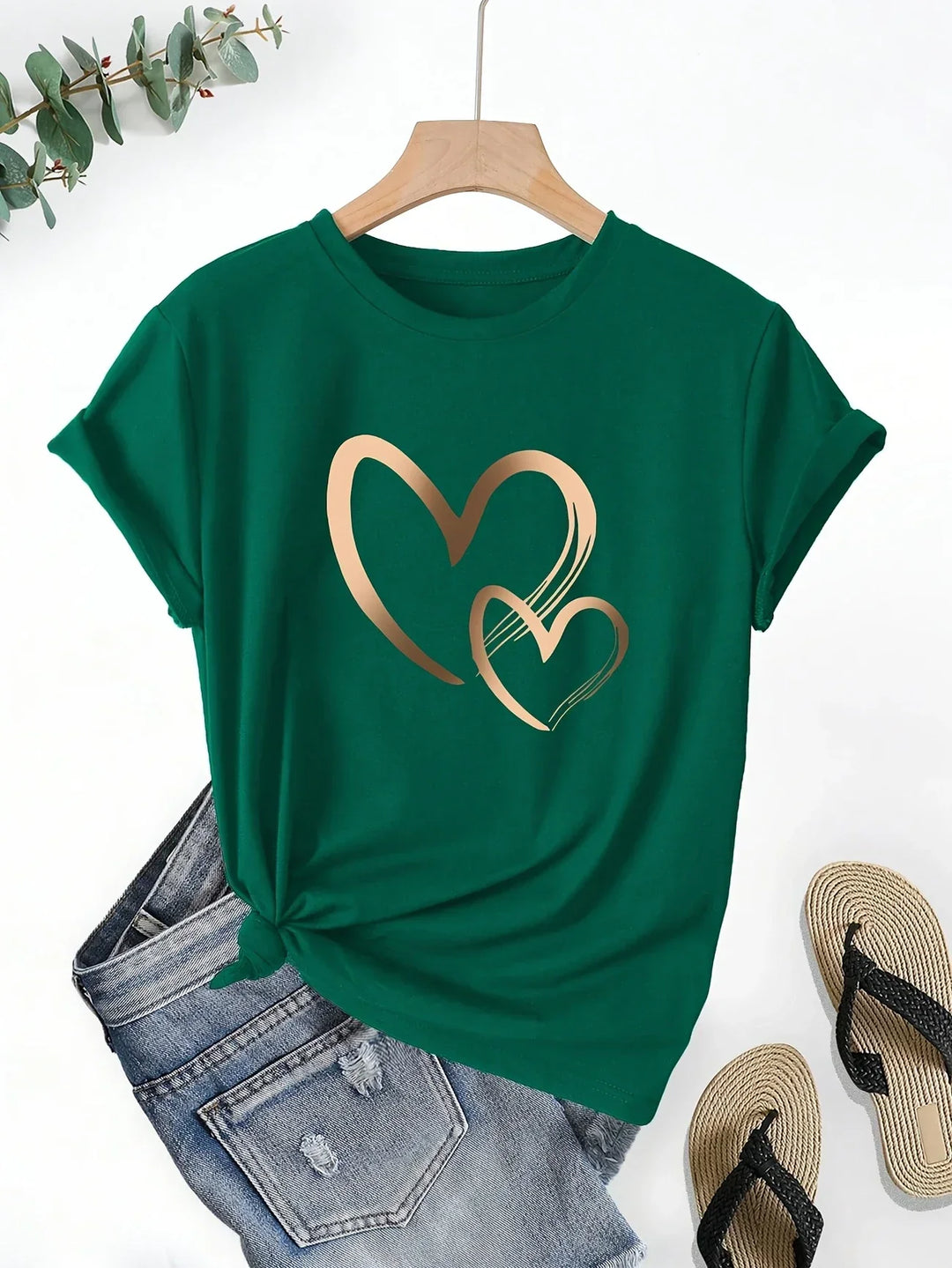 Larson | Casual T-Shirt With Heart Print