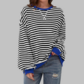 Luka | Casual Long Sleeve Round Neck Striped Sweatshirt