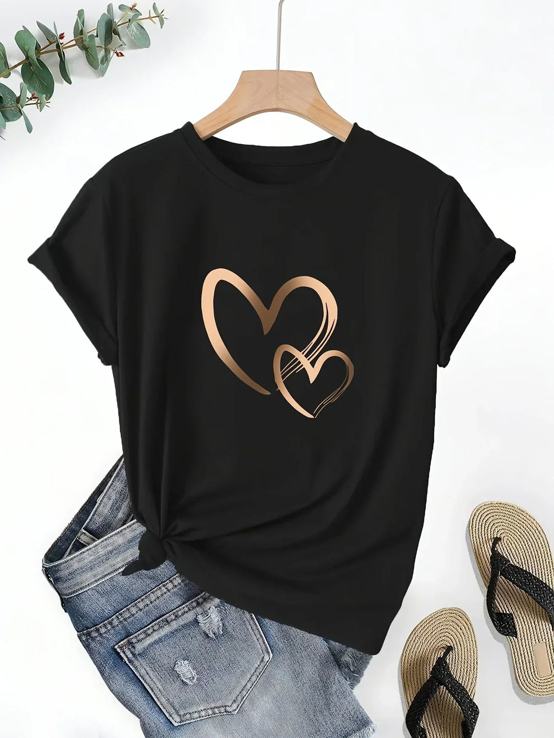 Larson | Casual T-Shirt With Heart Print
