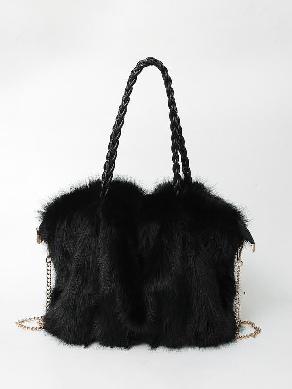 Elodie | Versatile Plush Velvet Shoulder Tote Bag