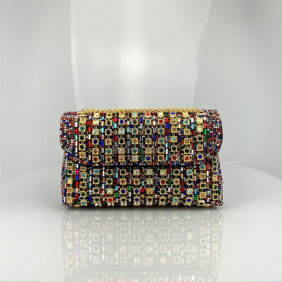 Laviera | Chic Chain Colored Diamond Shoulder Bag