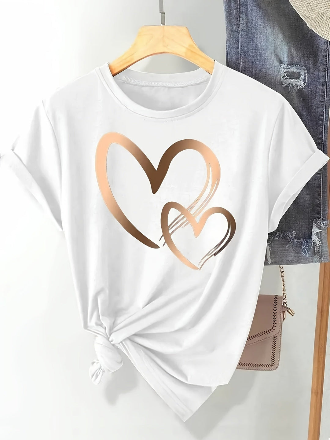 Larson | Casual T-Shirt With Heart Print