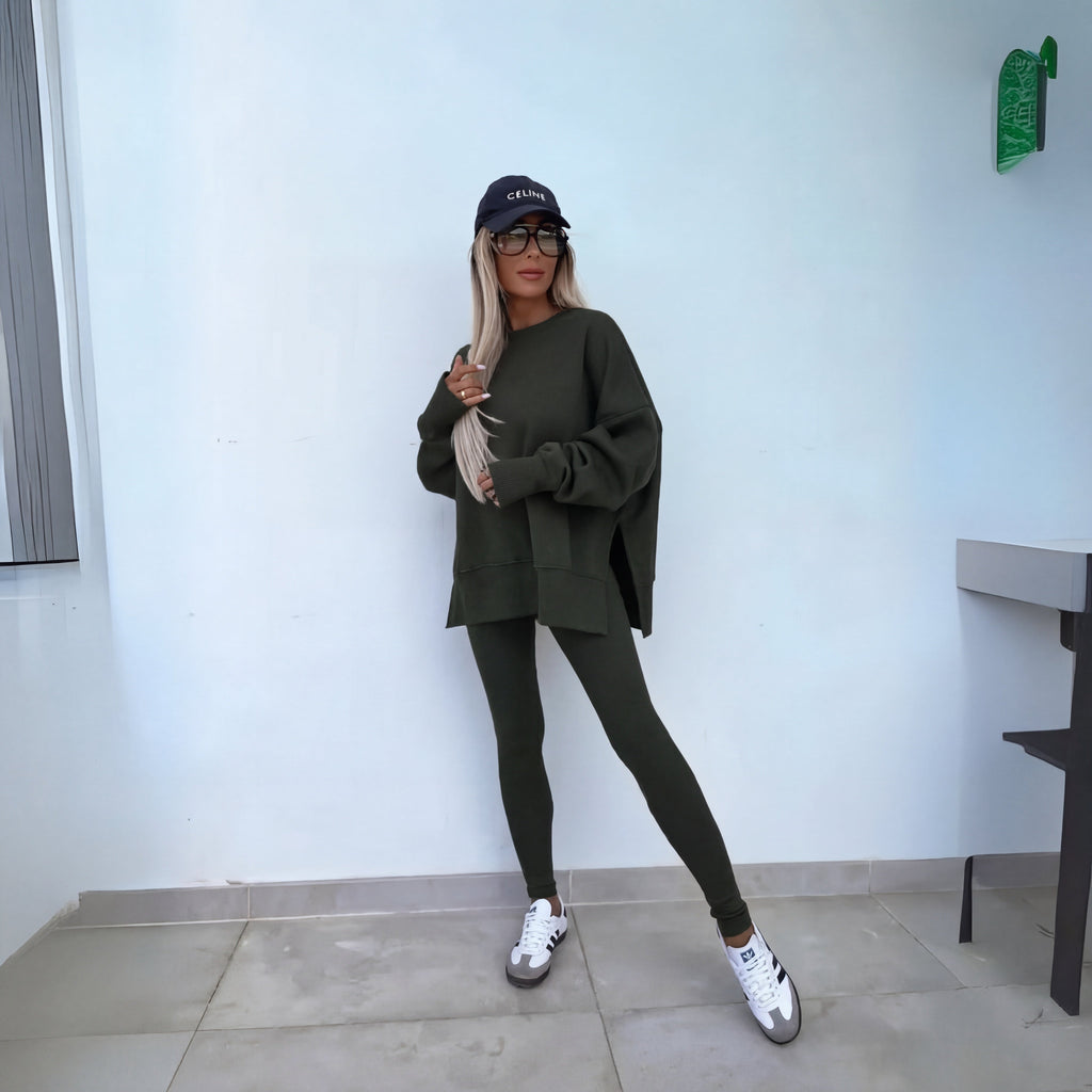 Yachi | Casual Long Sleeve Sweatshirt and Pants Set