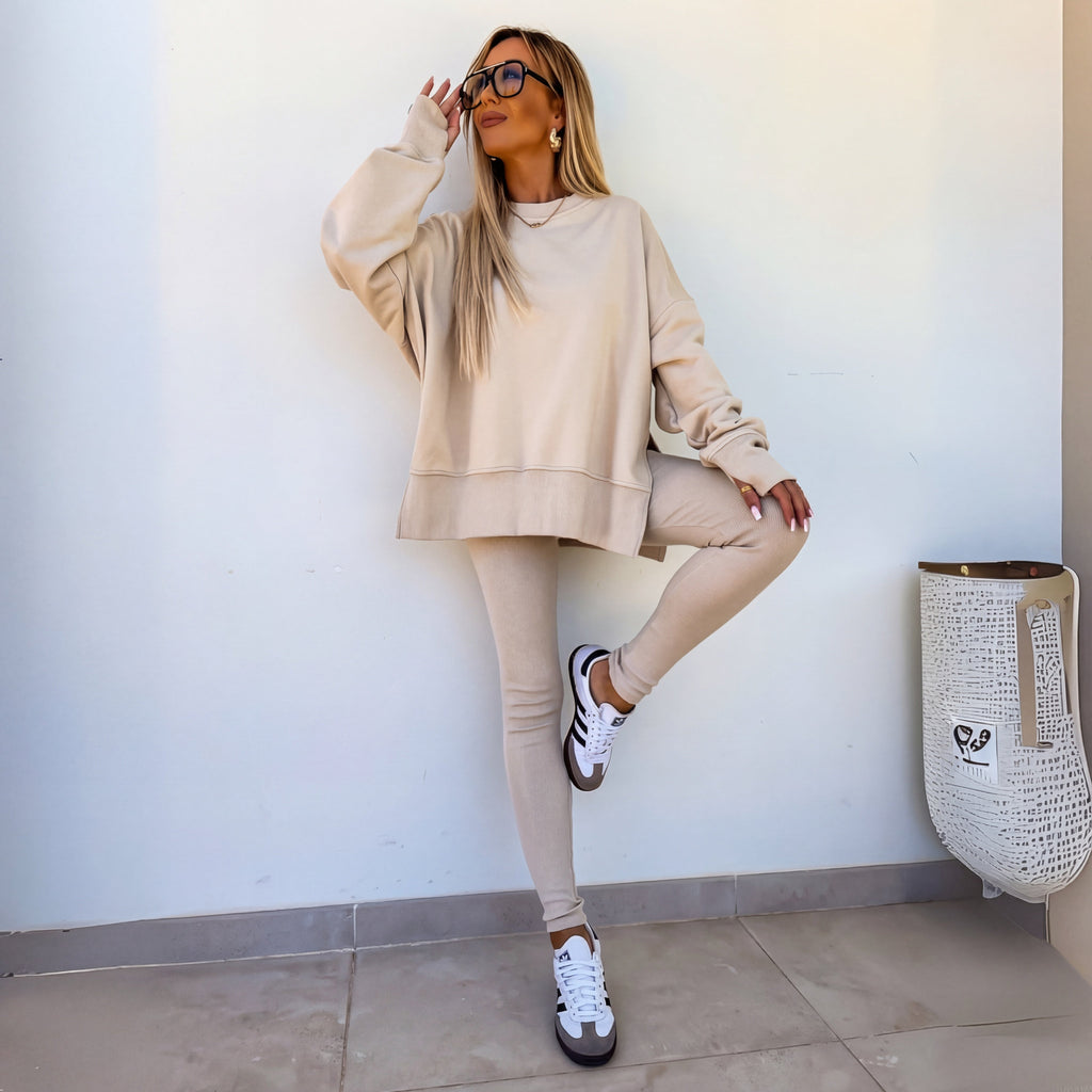 Yachi | Casual Long Sleeve Sweatshirt and Pants Set