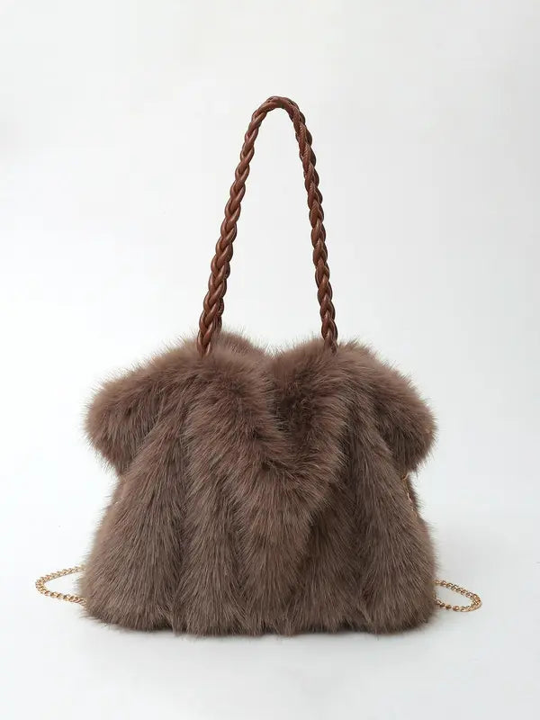 Elodie | Versatile Plush Velvet Shoulder Tote Bag