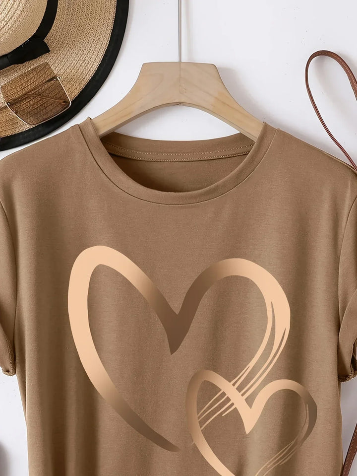Larson | Casual T-Shirt With Heart Print